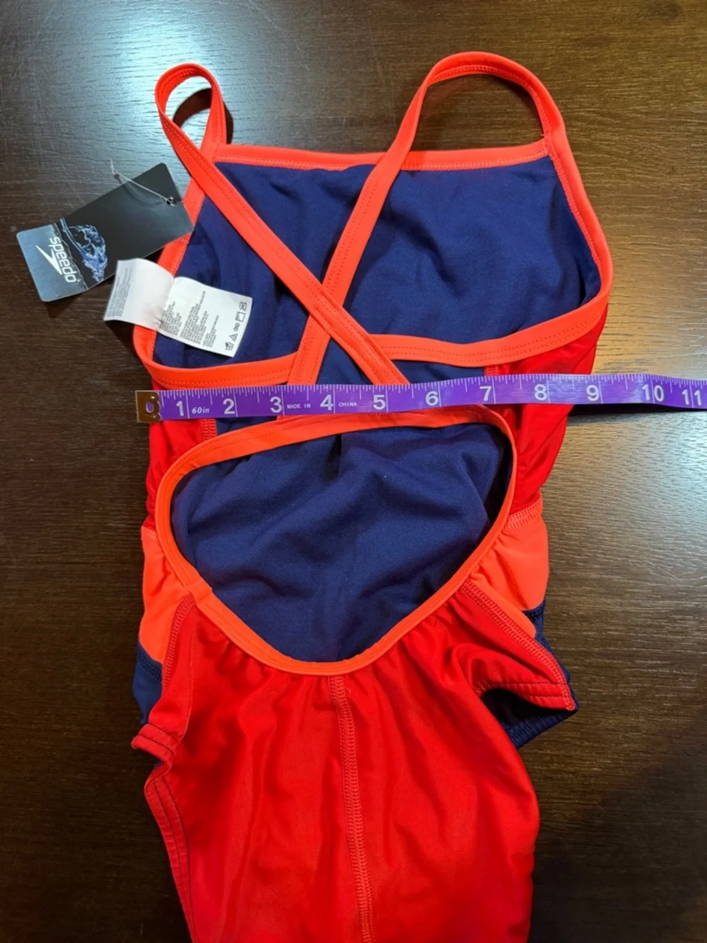 Speedo Pro LT 26 Navy and Red Athletic One-Piece Swimsuit